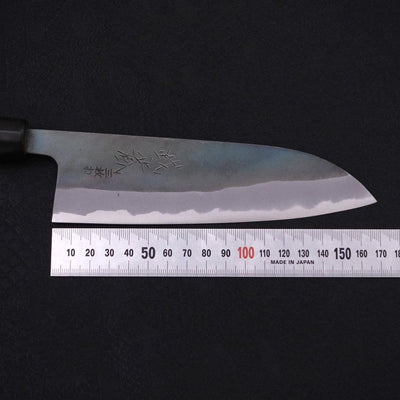 Santoku White steel #2 Kurouchi Sanmai Buffalo Magnolia Handle 165mm-White steel #2-Kurouchi-Japanese Handle-[Musashi]-[Japanese-Kitchen-Knives]