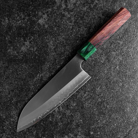 Santoku ZDP-189 Polished Green Shitan Handle 165mm-[Musashi]-[Japanese-Kitchen-Knives]