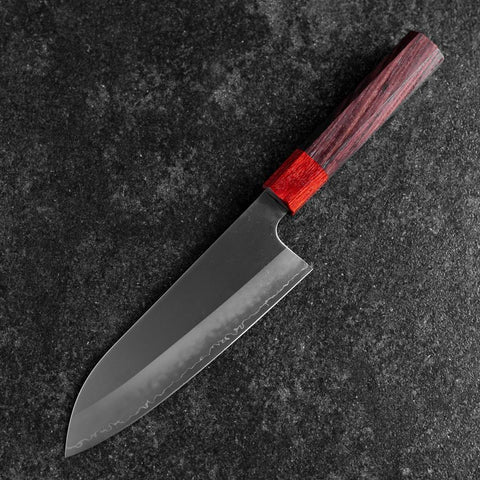 Santoku ZDP-189 Polished Red Shitan Handle 165mm-[Musashi]-[Japanese-Kitchen-Knives]