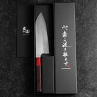 Santoku ZDP-189 Polished Red Shitan Handle 165mm-[Musashi]-[Japanese-Kitchen-Knives]