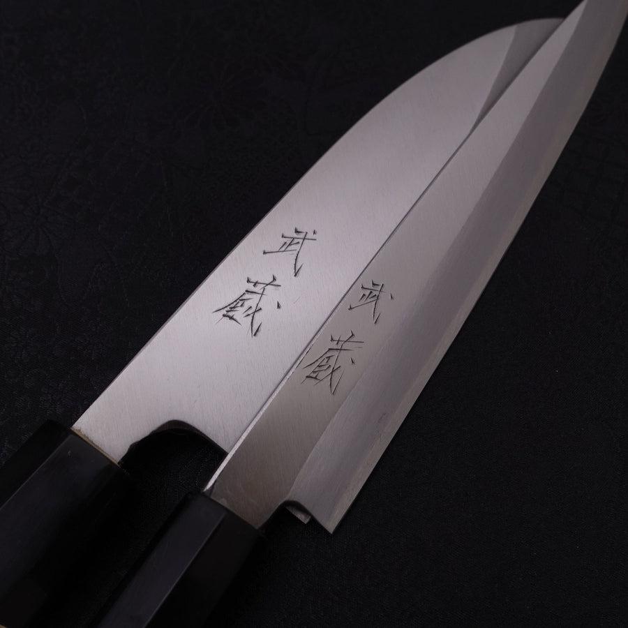 Sliver steel #3 Yanagiba/Deba Set Traditional Washi Gift Wrapping-Blue-Polished-Japanese Handle-[Musashi]-[Japanese-Kitchen-Knives]