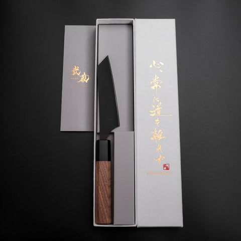 Steak knife AUS-8 Kurouchi Walnut Handle 115mm-[Musashi]-[Japanese-Kitchen-Knives]