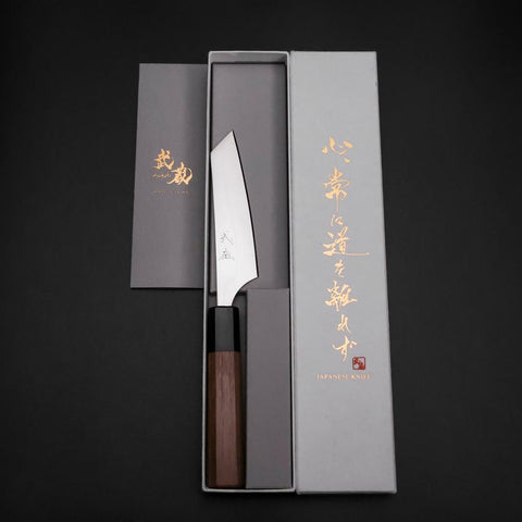 Steak knife AUS-8 Polished Walnut Handle 115mm-[Musashi]-[Japanese-Kitchen-Knives]