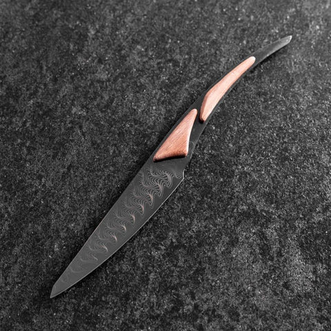 Steak knife VG-10 Mirror Damascus Maple Handle 100mm - Black-[Musashi]-[Japanese-Kitchen-Knives]