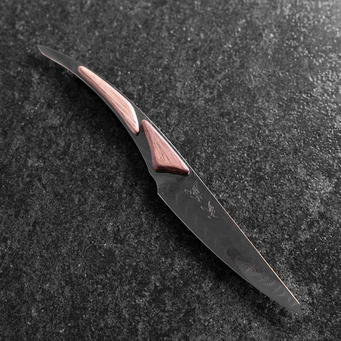 Steak knife VG-10 Mirror Damascus Maple Handle 100mm - Black-[Musashi]-[Japanese-Kitchen-Knives]