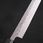 Sujihiki 440C Nashiji Damascus Green Urushi Handle 240mm-[Musashi]-[Japanese-Kitchen-Knives]