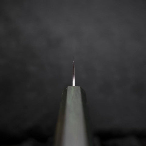 Sujihiki 440C Nashiji Damascus Green Urushi Handle 240mm-[Musashi]-[Japanese-Kitchen-Knives]