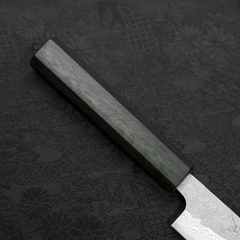 Sujihiki 440C Nashiji Damascus Green Urushi Handle 240mm-[Musashi]-[Japanese-Kitchen-Knives]