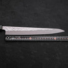 Sujihiki 440C Nashiji Damascus Green Urushi Handle 240mm-[Musashi]-[Japanese-Kitchen-Knives]