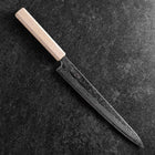 Sujihiki 440C Nashiji Damascus Mirror White Urushi Handle 240mm (9.4”)-[Musashi]-[Japanese-Kitchen-Knives]