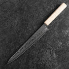 Sujihiki 440C Nashiji Damascus Mirror White Urushi Handle 240mm-[Musashi]-[Japanese-Kitchen-Knives]