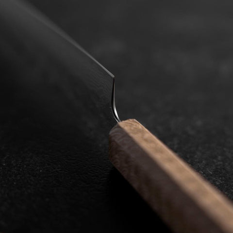 Sujihiki 440C Nashiji Damascus Mirror White Urushi Handle 240mm-[Musashi]-[Japanese-Kitchen-Knives]