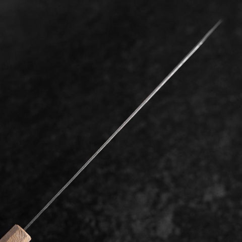 Sujihiki 440C Nashiji Damascus Mirror White Urushi Handle 240mm-[Musashi]-[Japanese-Kitchen-Knives]