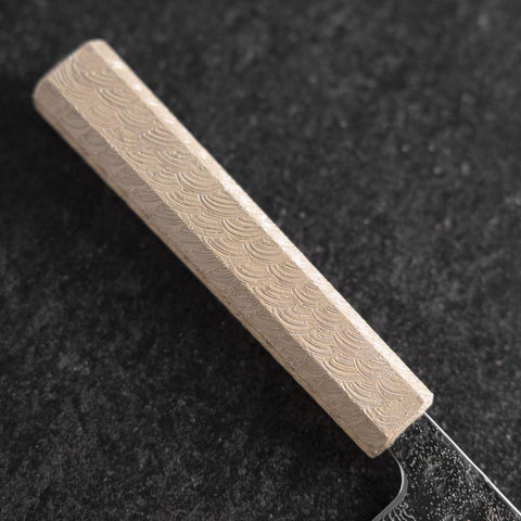 Sujihiki 440C Nashiji Damascus Mirror White Urushi Handle 240mm-[Musashi]-[Japanese-Kitchen-Knives]