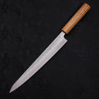 Sujihiki 440C Nashiji Damascus Oak Handle 240mm-[Musashi]-[Japanese-Kitchen-Knives]