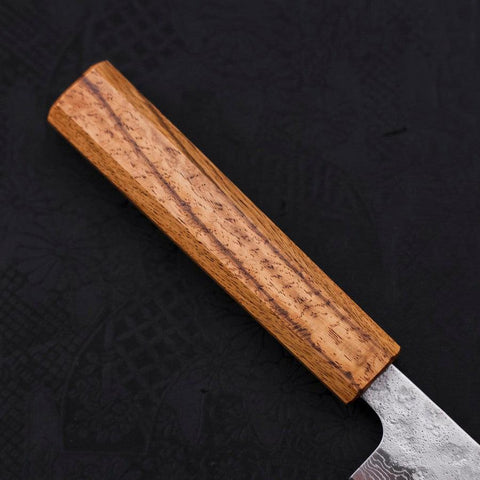 Sujihiki 440C Nashiji Damascus Oak Handle 240mm-[Musashi]-[Japanese-Kitchen-Knives]