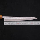 Sujihiki 440C Nashiji Damascus Oak Handle 240mm-[Musashi]-[Japanese-Kitchen-Knives]