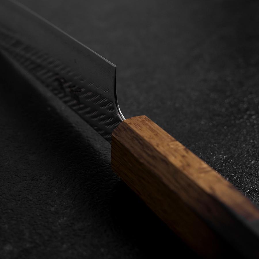 Sujihiki AUS-10 Nawame Damascus Yaki Urushi Handle 240mm-[Musashi]-[Japanese-Kitchen-Knives]
