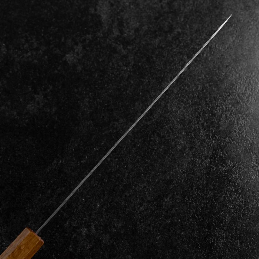 Sujihiki AUS-10 Nawame Damascus Yaki Urushi Handle 240mm-[Musashi]-[Japanese-Kitchen-Knives]