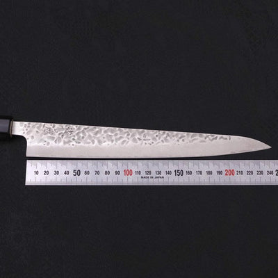 Sujihiki AUS-10 Tsuchime Damascus Buffalo Magnolia Handle 240mm-AUS-10-Damascus-Japanese Handle-[Musashi]-[Japanese-Kitchen-Knives]