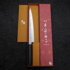 Sujihiki AUS-10 Tsuchime Damascus Dark Blue Urushi Handle 240mm (9.4”)-[Musashi]-[Japanese-Kitchen-Knives]
