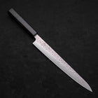 Sujihiki AUS-10 Tsuchime Damascus Dark Blue Urushi Handle 240mm (9.4”)-[Musashi]-[Japanese-Kitchen-Knives]