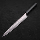 Sujihiki AUS-10 Tsuchime Damascus Dark Blue Urushi Handle 240mm-[Musashi]-[Japanese-Kitchen-Knives]