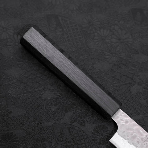 Sujihiki AUS-10 Tsuchime Damascus Dark Blue Urushi Handle 240mm-[Musashi]-[Japanese-Kitchen-Knives]