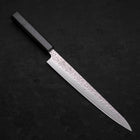 Sujihiki AUS-10 Tsuchime Damascus Dark Blue Urushi Handle 240mm-[Musashi]-[Japanese-Kitchen-Knives]