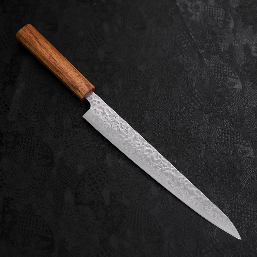 筋引き AUS-10 槌目ダマスカス 樫柄 240mm – MUSASHI