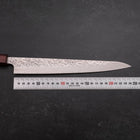 Sujihiki AUS-10 Tsuchime Damascus Purple Urushi Handle 240mm (9.4”)-[Musashi]-[Japanese-Kitchen-Knives]