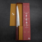 Sujihiki AUS-10 Tsuchime Damascus Purple Urushi Handle 240mm (9.4”)-[Musashi]-[Japanese-Kitchen-Knives]