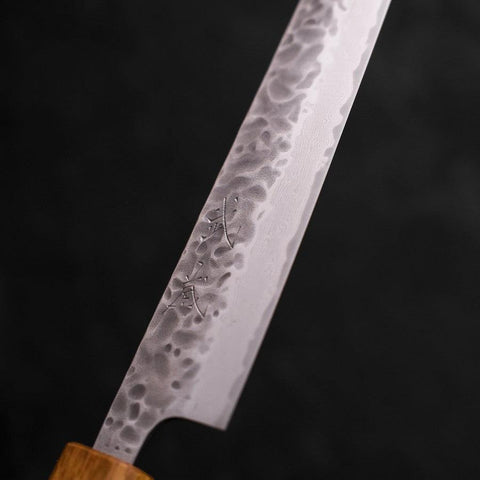 Sujihiki AUS-10 Tsuchime Damascus Yaki Urushi Handle 240mm (9.4”)-[Musashi]-[Japanese-Kitchen-Knives]