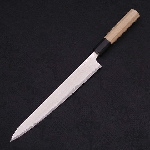 Sujihiki AUS-10 Wave Damascus Buffalo Magnolia Handle 240mm (9.4”)-[Musashi]-[Japanese-Kitchen-Knives]