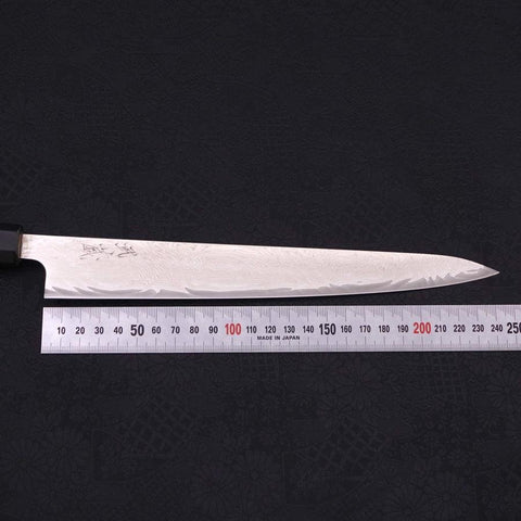 Sujihiki AUS-10 Wave Damascus Buffalo Magnolia Handle 240mm (9.4”)-[Musashi]-[Japanese-Kitchen-Knives]