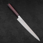 Sujihiki AUS-10 Wave Damascus Purple Urushi Handle 240mm (9.4”)-[Musashi]-[Japanese-Kitchen-Knives]