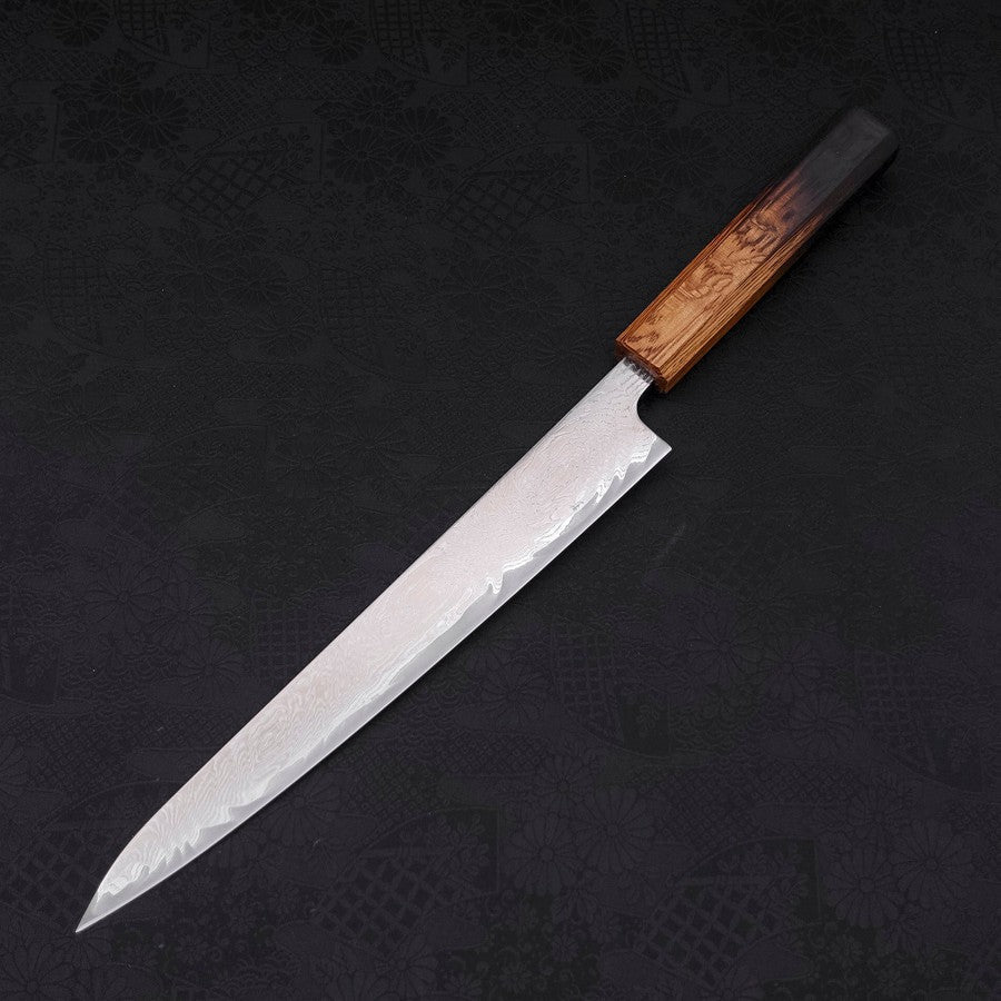 筋引き AUS-10 渦浪ダマスカス 焼漆柄 240mm – MUSASHI