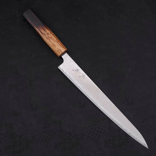 筋引き AUS-10 渦浪ダマスカス 焼漆柄 240mm – MUSASHI