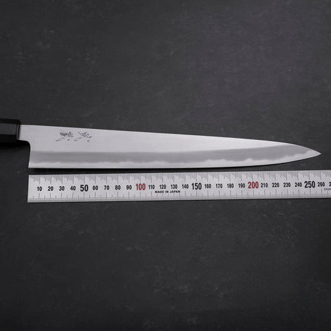 Sujihiki Blue Steel #1 Kasumi Buffalo Ebony Handle 270mm (10.6”)-[Musashi]-[Japanese-Kitchen-Knives]