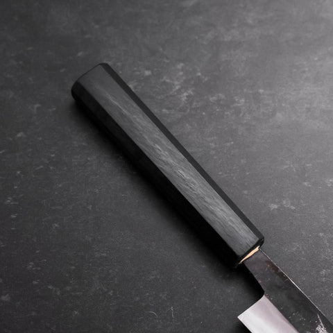Sujihiki Blue Steel #2 Kurouchi Dark Blue Urushi Handle 210mm (8.3”)-[Musashi]-[Japanese-Kitchen-Knives]