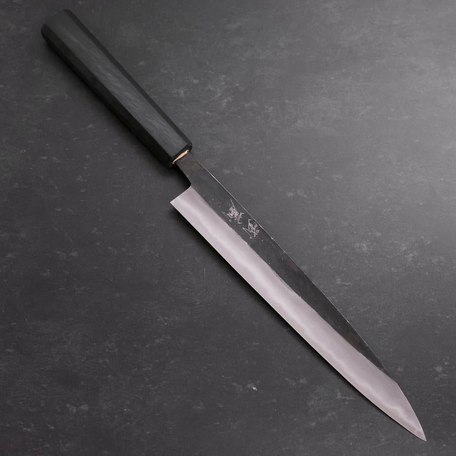 筋引き 青紙2号 黒打 ダマスカス 黒檀水牛柄 210mm – MUSASHI