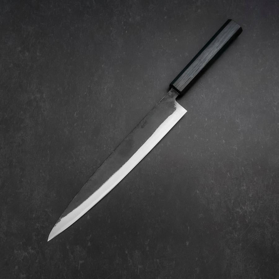 【1点物】青紙２号 黒打 筋引包丁 270㎜ G9399 手作り 月光作 筋引 青紙2号 黒打 墨漆柄 240mm – MUSASHI