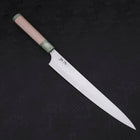 Sujihiki Blue Super Polished Maple Green Handle 270mm (10.6”)-[Musashi]-[Japanese-Kitchen-Knives]