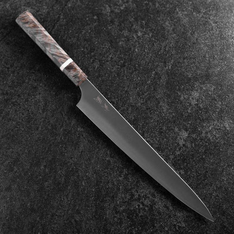 Sujihiki Blue Super Polished Maple Handle 270mm (10.6”)-[Musashi]-[Japanese-Kitchen-Knives]