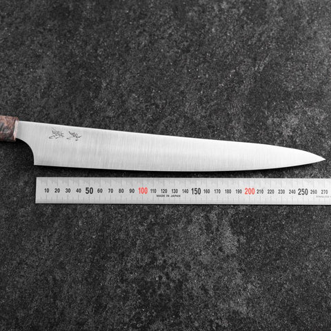 Sujihiki Blue Super Polished Maple Handle 270mm-[Musashi]-[Japanese-Kitchen-Knives]