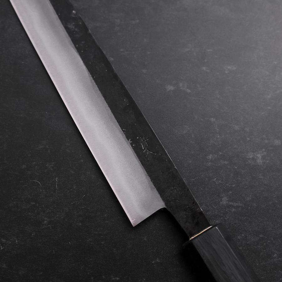 筋引き 青紙2号 黒打 ダマスカス 黒檀水牛柄 210mm – MUSASHI
