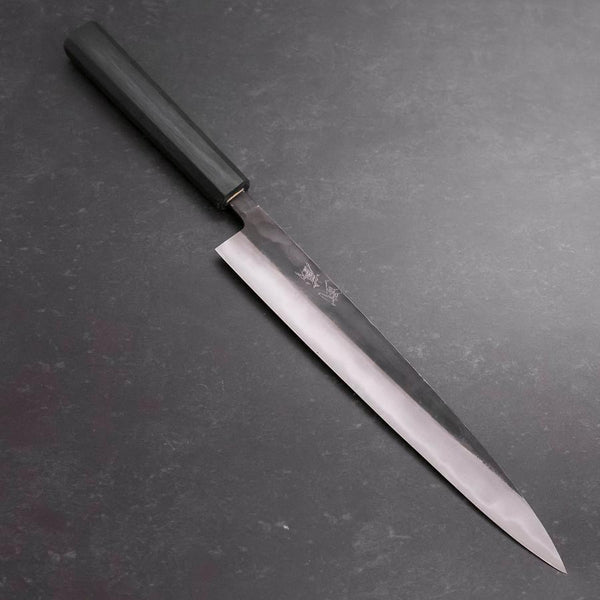 【1点物】青紙２号 黒打 筋引包丁 270㎜ G9399 手作り 月光作 筋引 青紙2号 黒打 墨漆柄 240mm – MUSASHI