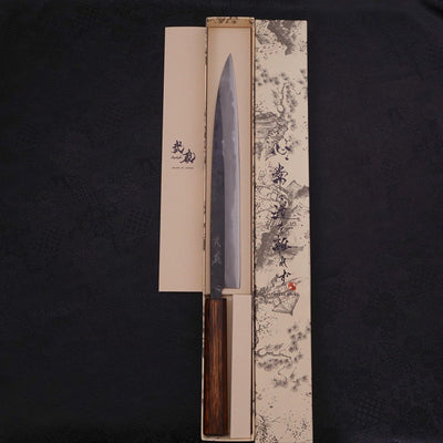 Sujihiki Blue steel #2 Kurouchi Sumi Urushi Handle 270mm-Blue steel #2-Damascus-Japanese Handle-[Musashi]-[Japanese-Kitchen-Knives]