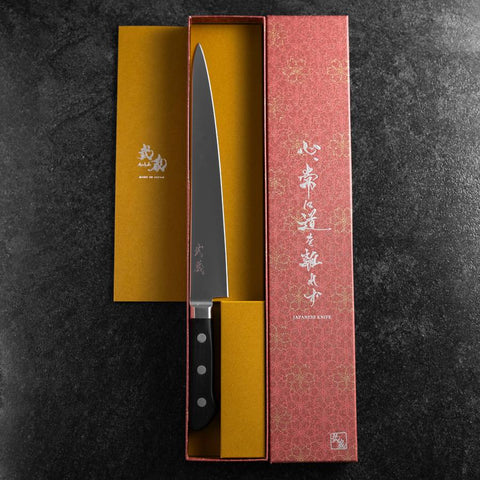 Sujihiki Molybdenum Polished Western Black Handle 250mm-[Musashi]-[Japanese-Kitchen-Knives]