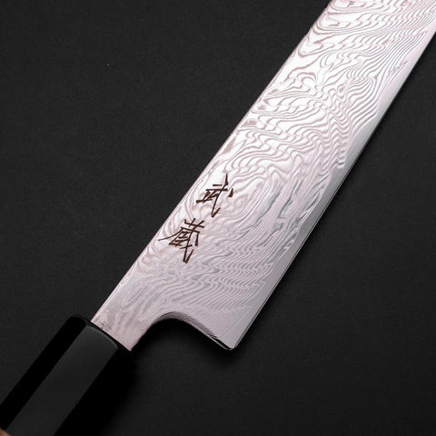 Sujihiki SLD Damascus Buffalo Magnolia Handle 240mm (9.4”)-[Musashi]-[Japanese-Kitchen-Knives]